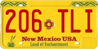 NM license plate 206TLI