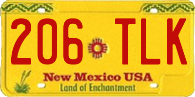 NM license plate 206TLK