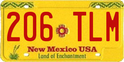 NM license plate 206TLM