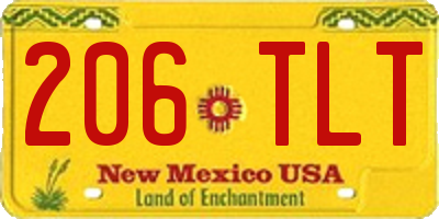 NM license plate 206TLT