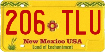 NM license plate 206TLU