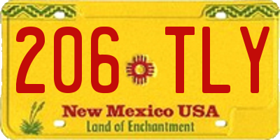 NM license plate 206TLY