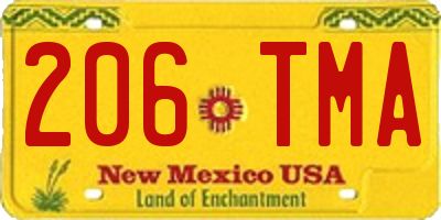 NM license plate 206TMA