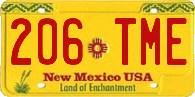 NM license plate 206TME