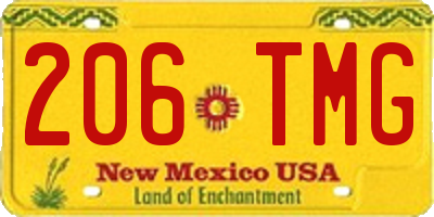 NM license plate 206TMG