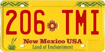 NM license plate 206TMI