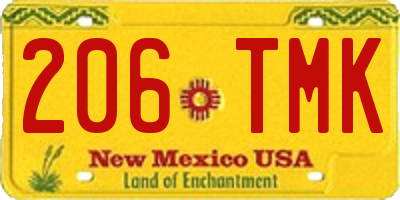 NM license plate 206TMK