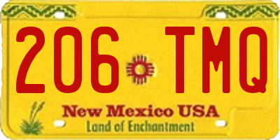 NM license plate 206TMQ