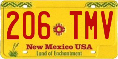 NM license plate 206TMV