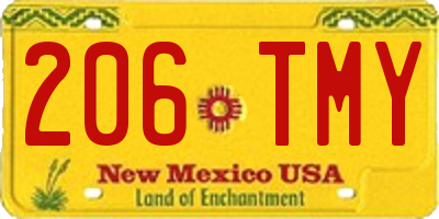 NM license plate 206TMY