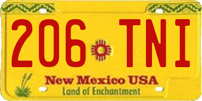 NM license plate 206TNI