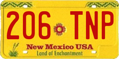 NM license plate 206TNP