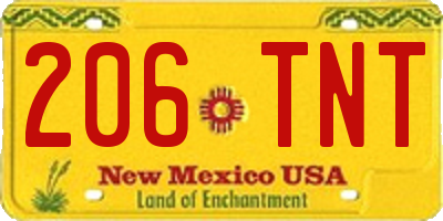 NM license plate 206TNT