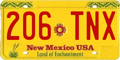 NM license plate 206TNX