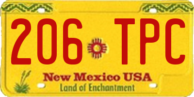NM license plate 206TPC