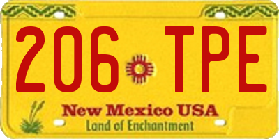 NM license plate 206TPE