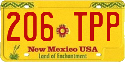 NM license plate 206TPP