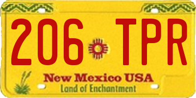 NM license plate 206TPR