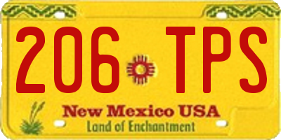 NM license plate 206TPS