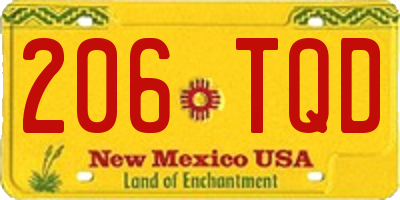 NM license plate 206TQD