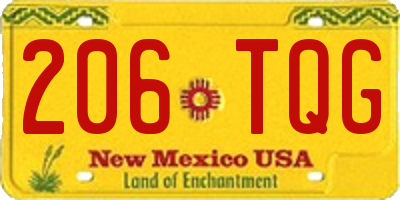 NM license plate 206TQG