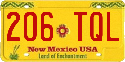 NM license plate 206TQL