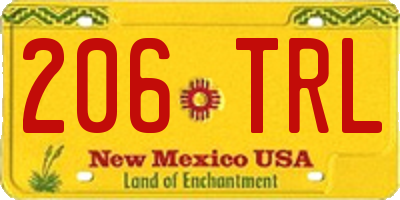 NM license plate 206TRL