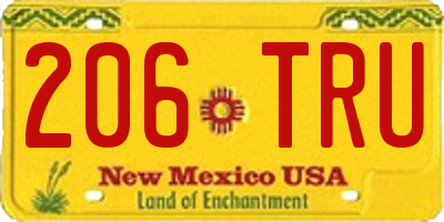 NM license plate 206TRU