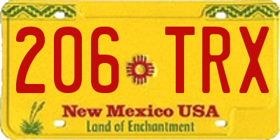 NM license plate 206TRX