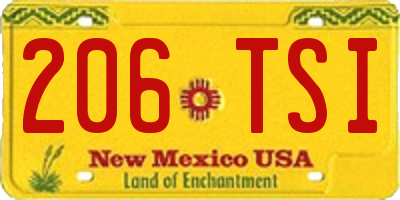 NM license plate 206TSI