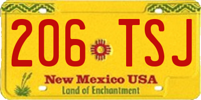 NM license plate 206TSJ