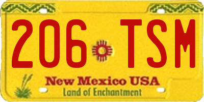 NM license plate 206TSM