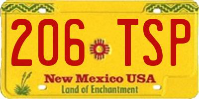 NM license plate 206TSP