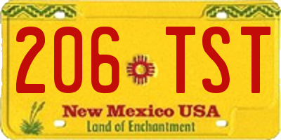 NM license plate 206TST