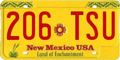 NM license plate 206TSU