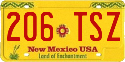NM license plate 206TSZ