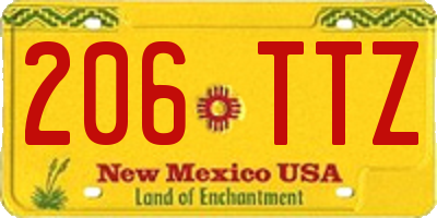 NM license plate 206TTZ