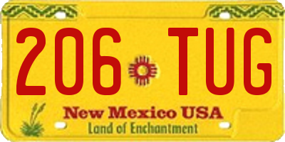 NM license plate 206TUG