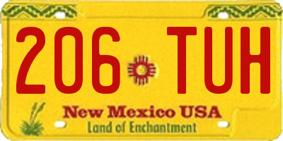 NM license plate 206TUH