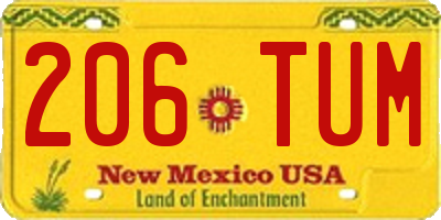 NM license plate 206TUM