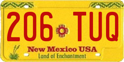 NM license plate 206TUQ