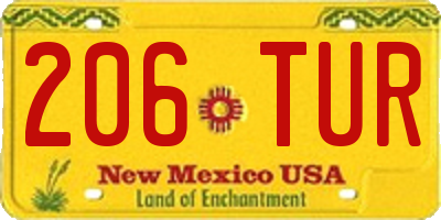 NM license plate 206TUR