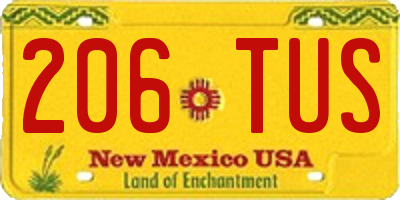 NM license plate 206TUS