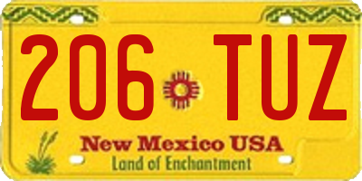 NM license plate 206TUZ