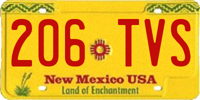 NM license plate 206TVS