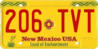 NM license plate 206TVT