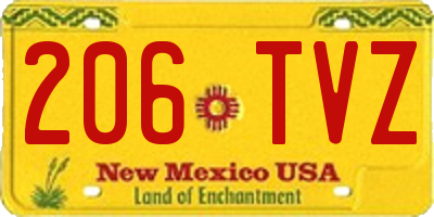 NM license plate 206TVZ