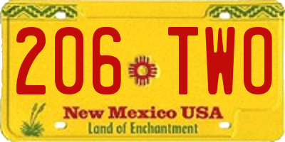 NM license plate 206TWO