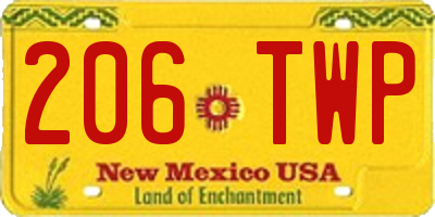 NM license plate 206TWP