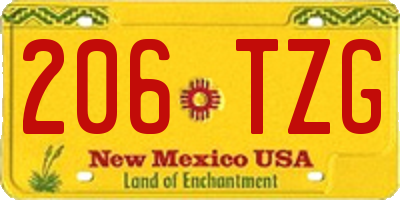 NM license plate 206TZG